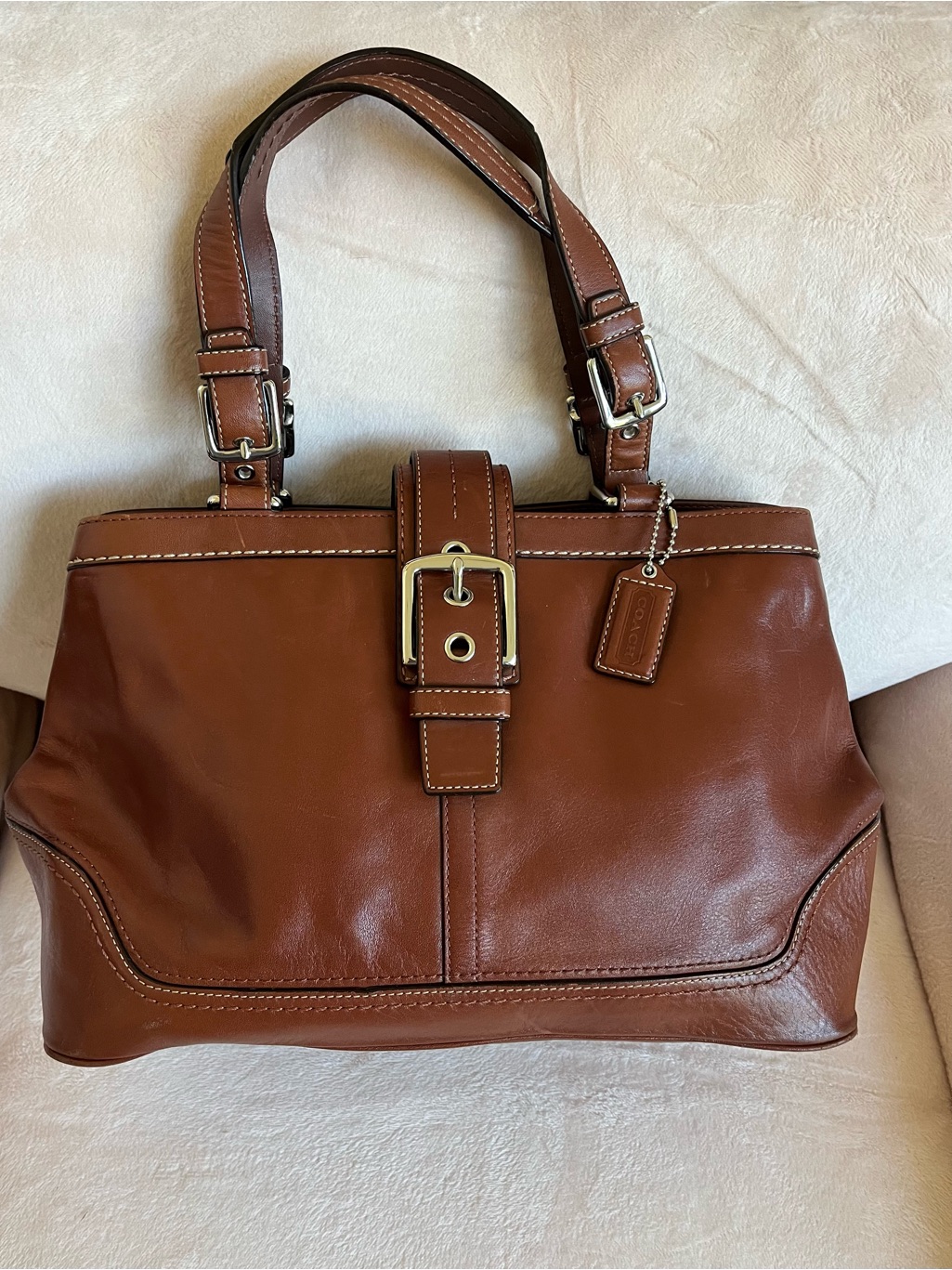 Coach Brown Leather Hampton Bag